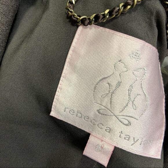 Rebecca Taylor Single Button Wool Fawn Knot Blazer - Picture 7 of 11